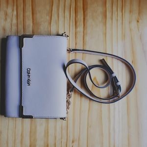 Beige Calvin Klein crossbody/clutch